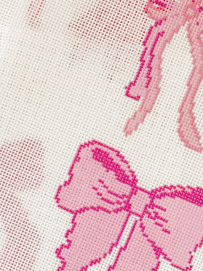 Hand Painted Coquette Bow 8” Pillow Design Needlepoint Canvas 18 Mesh Coquette Needlepoint Canvas Bow Hand Painted