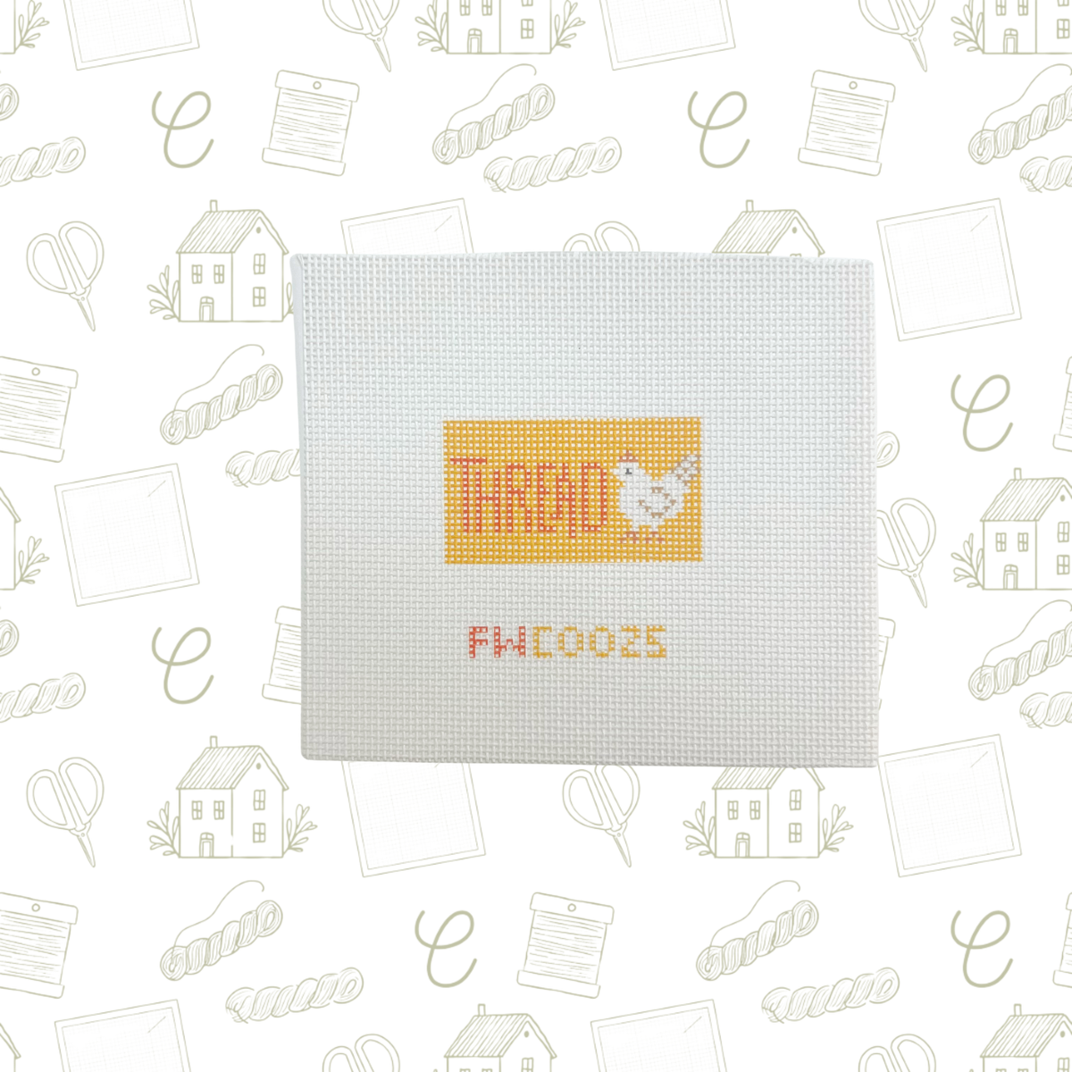 Thread Chicken Mini Needlepoint Canvas, 18 Mesh, 1.25"X2.25" Design Size