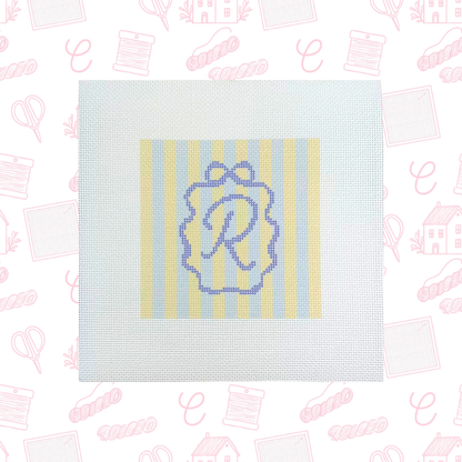 Monogram Striped Hanger Needlepoint Canvas, 18 Mesh, 3"x4.25" Design Size