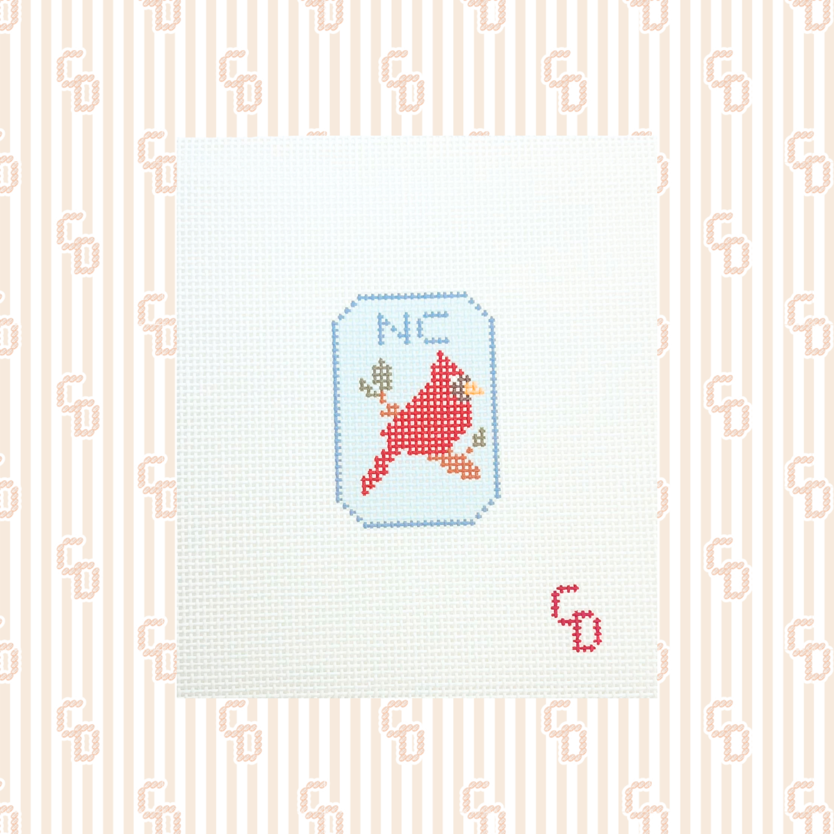 NC Cardinal Tile Needlepoint Canvas, 13 Mesh