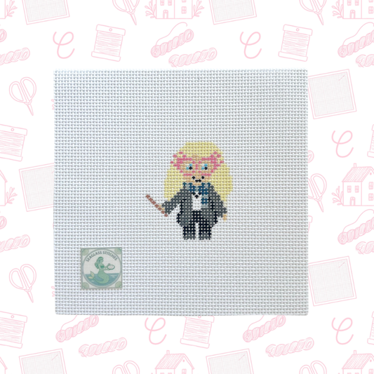 Wizard HP Blonde School Girl Needlepoint Canvas, 13 Mesh, ~2"x2.5" Design Size