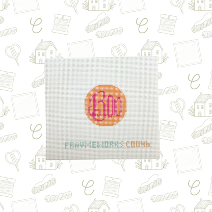 Boo Mini Round Needlepoint Canvas, 18 Mesh, 1.75" Round Design Size