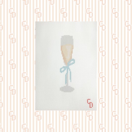 Champagne Flute Needlepoint Canvas, 13 Mesh, 1.5"x6" Design Size