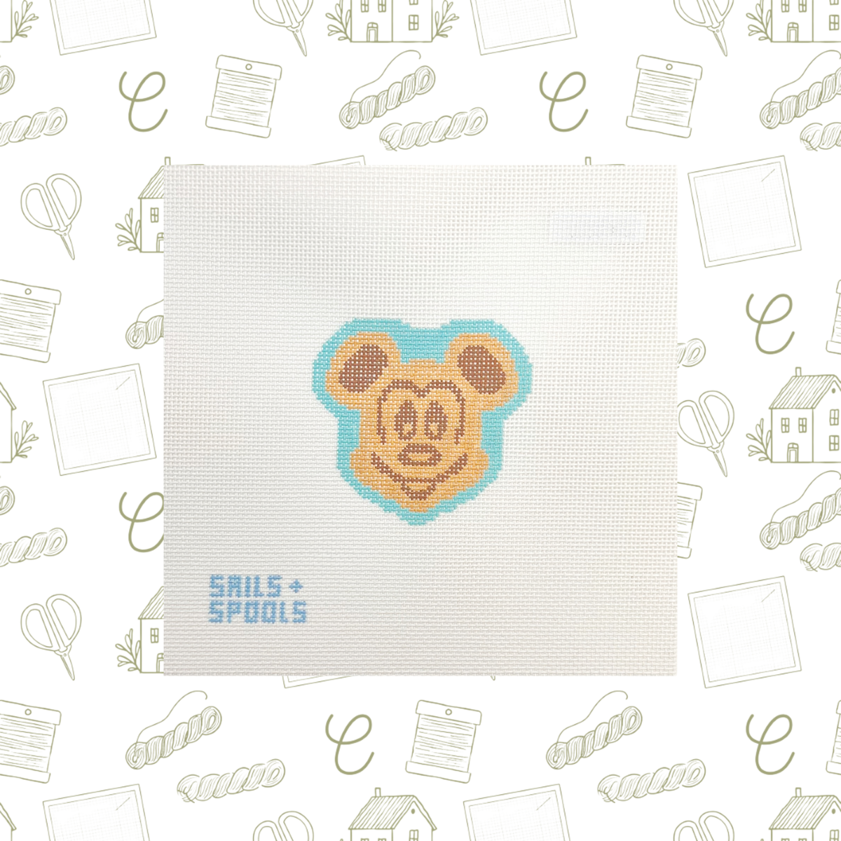 Mini Mouse Waffle Needlepoint Canvas, !8 Mesh, 2.7"x2.6" Design Size