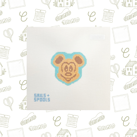 Mini Mouse Waffle Needlepoint Canvas, !8 Mesh, 2.7"x2.6" Design Size