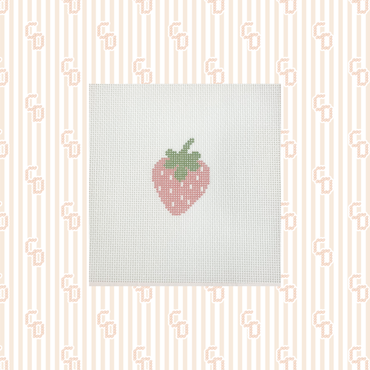 Mini Pink Strawberry Needlepoint Canvas, 18 Mesh, 1.5"x2" Design Size