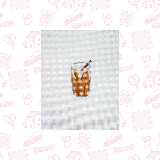 Mini Iced Latte Needlepoint Canvas, 18 Mesh, 1.25"x2.5" Design Size