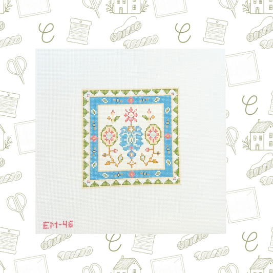Oushak Square Needlepoint Canvas, 18 Mesh, 4.2"x4.2" Design Size