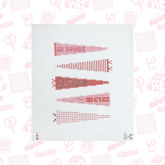 Georgia Flag Pennant Needlepoint Canvas, 18 Mesh, 4"x5.5" Design Size