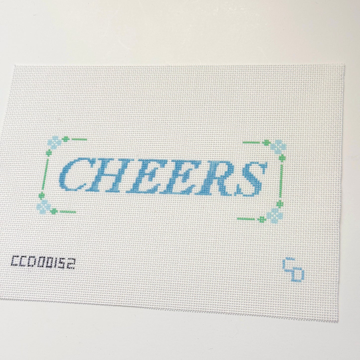 Cheers Sign Hand Painted Needlepoint Canvas 18 Mesh, 6x3 Design