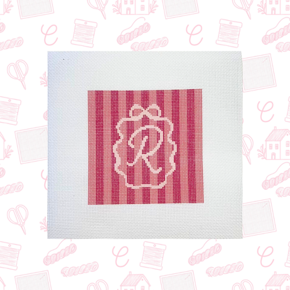 Monogram Striped Hanger Needlepoint Canvas, 18 Mesh, 3"x4.25" Design Size