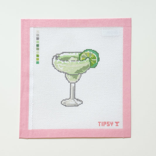 Lime Margarita Drink Needlepoint Canvas, 18 Mesh, 3x4 Design