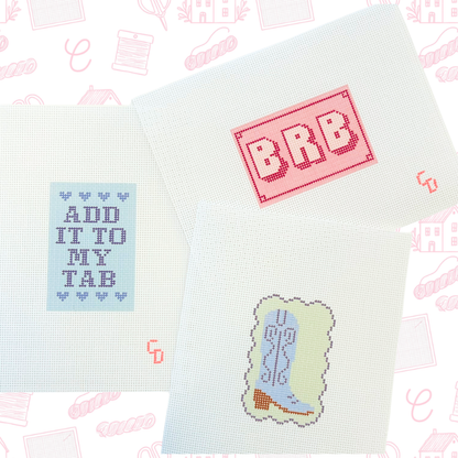 BRB Luggage Tag Needlepoint Canvas, 18 Mesh, 3"X2" Design Size