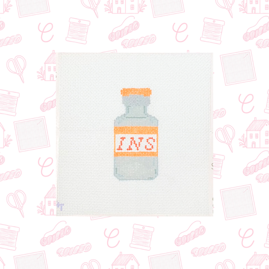 INS Medicine Vial Needlepoint Canvas, 18 Mesh, 1.5"x3.25" Design Size