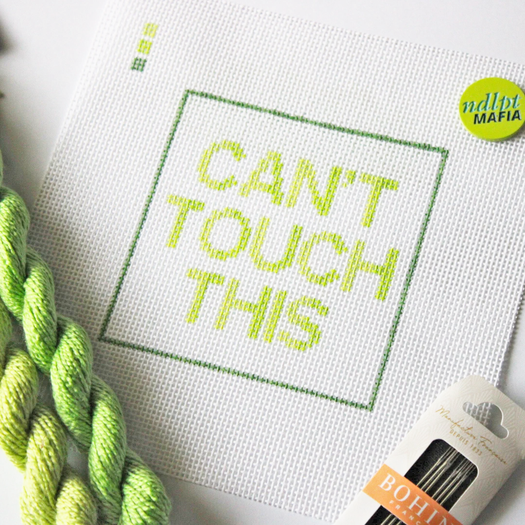 Can't Touch This Needlepoint Sign Canvas, 13 Mesh, 4x4 Design, Coaster Needlepoint