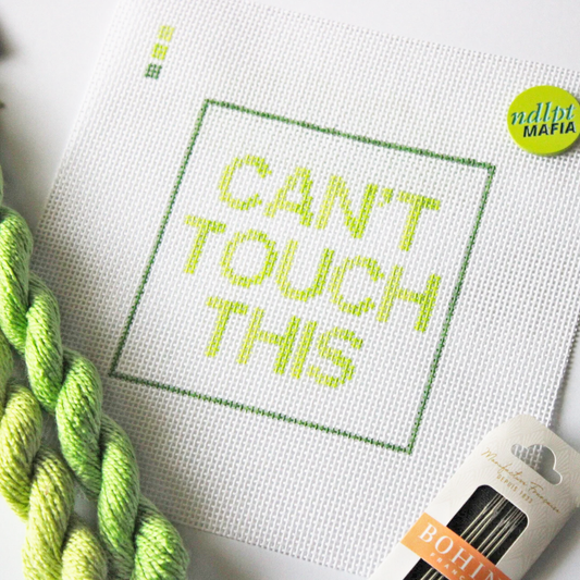 Can't Touch This Needlepoint Sign Canvas, 13 Mesh, 4x4 Design, Coaster Needlepoint