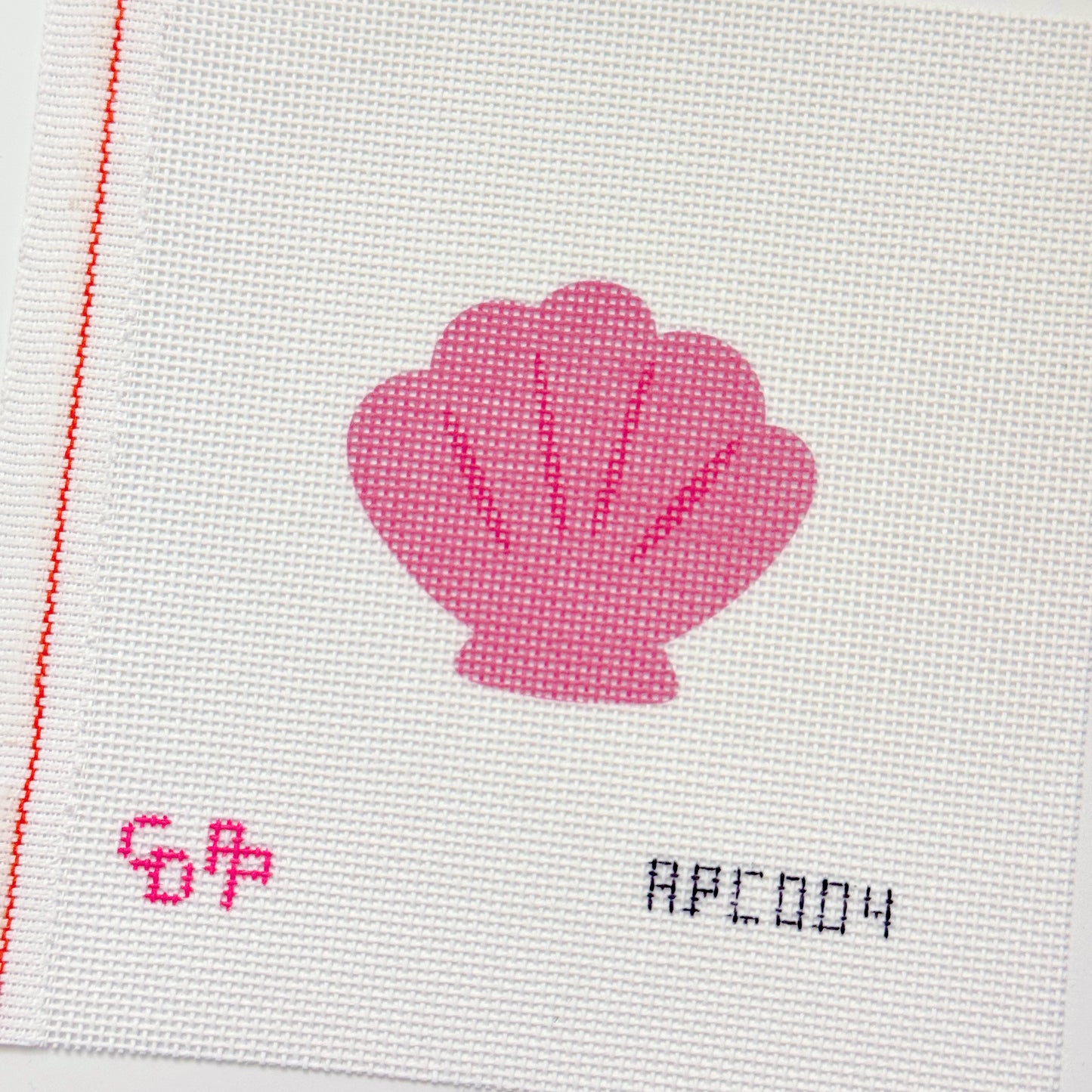 Pink Seashell Artist Printed Needlepoint Canvas