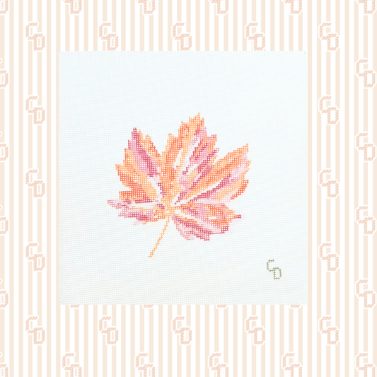 Fall Color Leaf Needlepoint Canvas, 18 Mesh