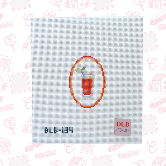 Mini Bloody Mary Needlepoint Canvas, 14 Mesh, 2.25"  x 3.25" Design Size