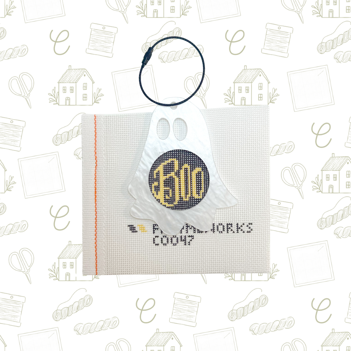 Boo Mini Round Needlepoint Canvas, 18 Mesh, 1.75" Round Design Size