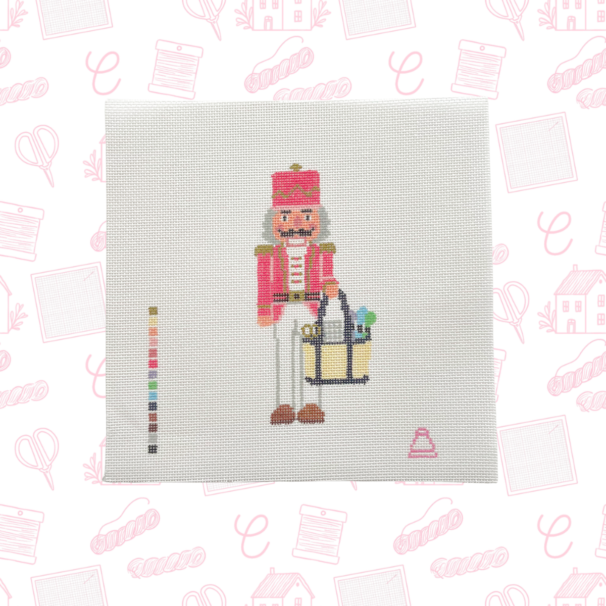 NDLPT Nutcracker Needlepoint Canvas, 18 Mesh, 2"x5.5" Design Size