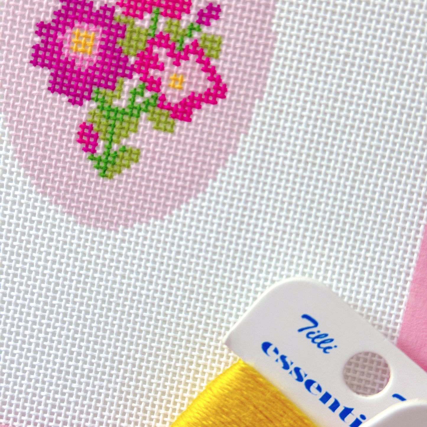 Mini Floral Ornament Needlepoint Canvas, Spring Needlepoint Canvas, Flower Needlepoint Canvas, 18 Mesh, 2x3 Design