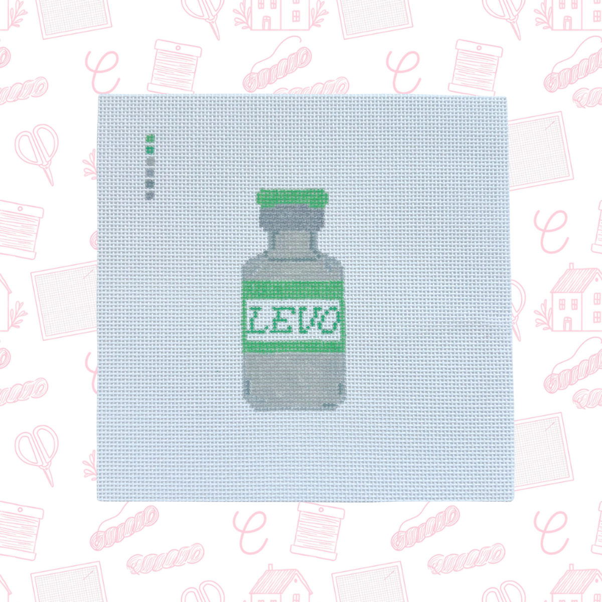 LEVO Medicine Vial Needlepoint Canvas, 18 Mesh, 1.5"x3.5" Design Size