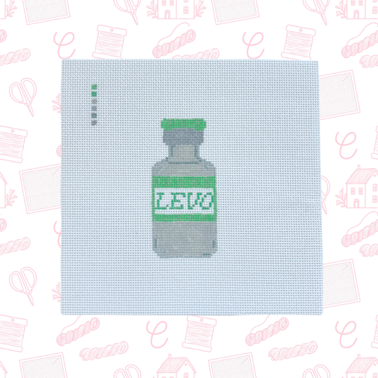 LEVO Medicine Vial Needlepoint Canvas, 18 Mesh, 1.5"x3.5" Design Size
