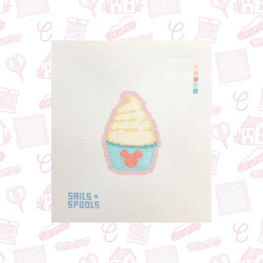 Mini Pineapple Dole Whip Needlepoint Canvas, 18 Mesh, 3.2"x2.3" Design Size
