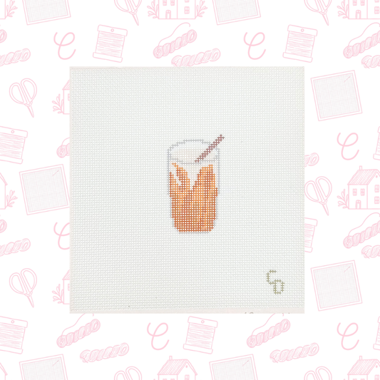 Mini Iced Latte Needlepoint Canvas, 18 Mesh, 1.25"x2.5" Design Size
