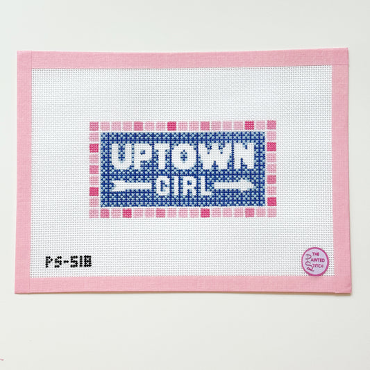 Uptown Girl Needlepoint Canvas, 13 Mesh, 3.5”x6.5” Design