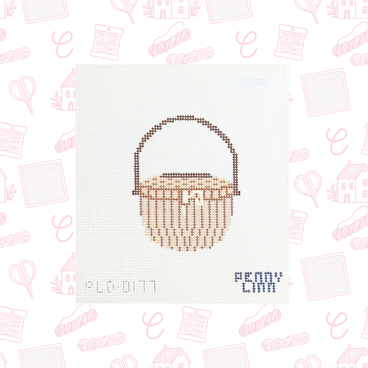 Nantucket Basket Needlepoint Canvas, 13 mesh, 4" x 3" Design Size