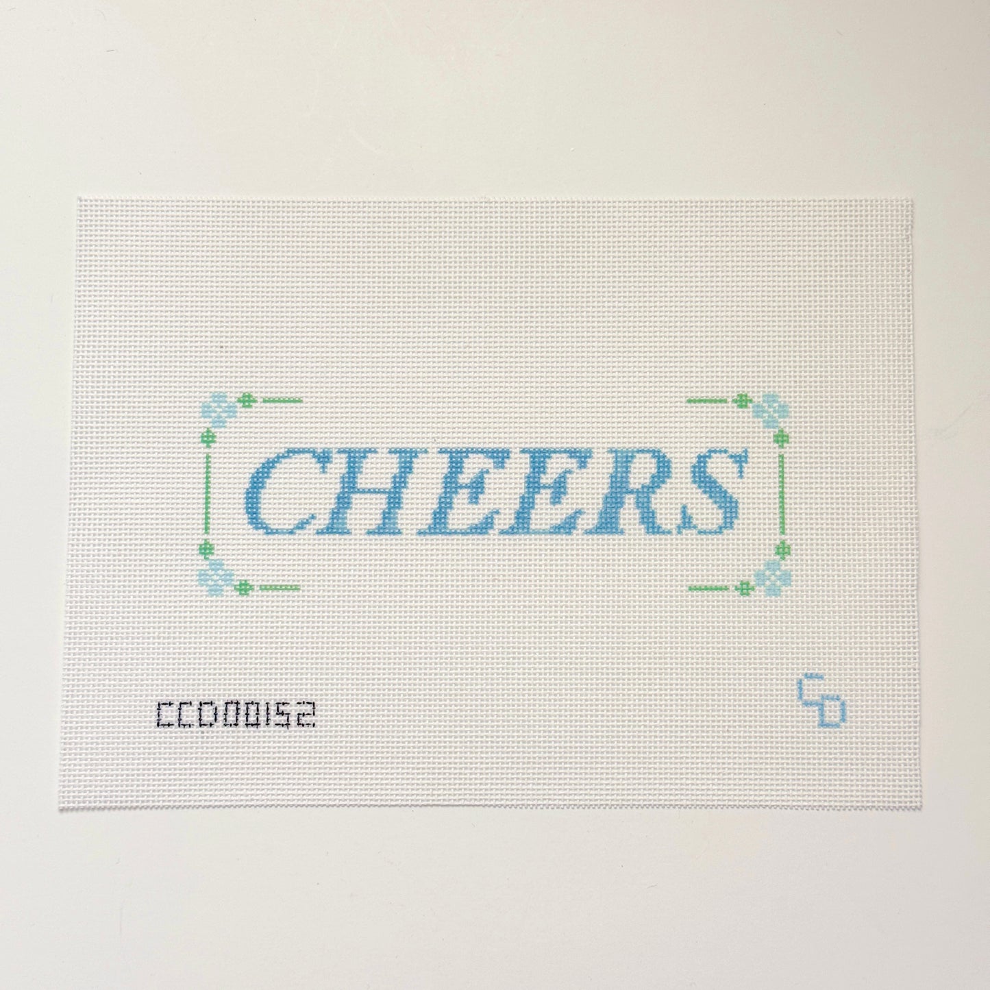 Cheers Sign Hand Painted Needlepoint Canvas 18 Mesh, 6x3 Design