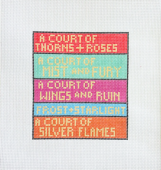ACOTAR Series Book Needlepoint Canvas, 13 Mesh, 5x5 Design, ACOTAR needlepoint