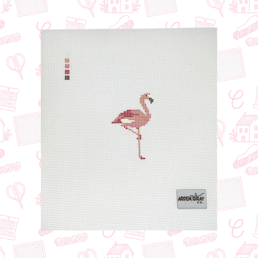 Mini Flamingo Needlepoint Canvas, 18 Mesh, 1.5"x2.5" Design Size