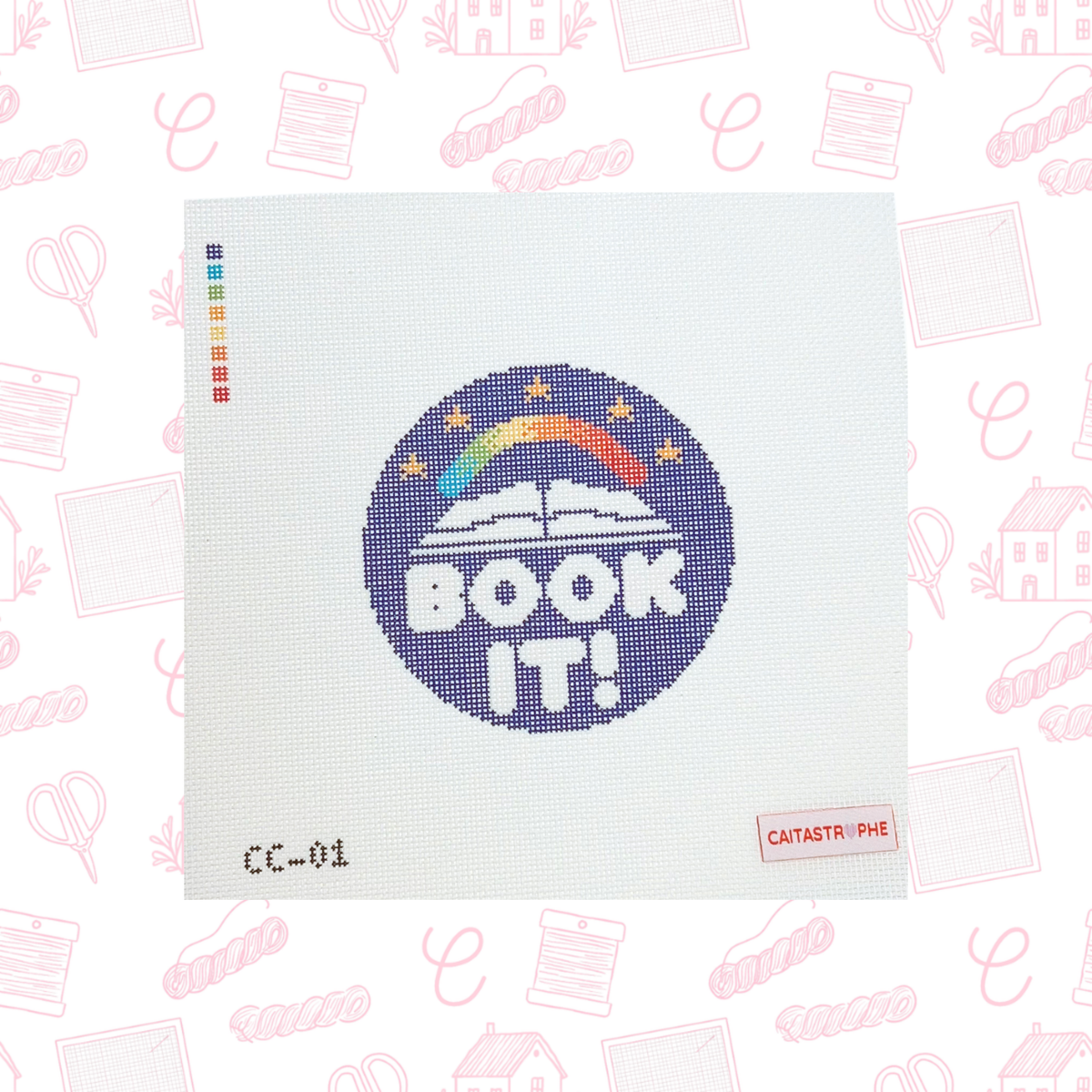 Book It Needlepoint Canvas, 18 Mesh, 4" Round