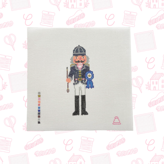 Equestrian Nutcracker Needlepoint Canvas, 18 Mesh, 2"x5.5" Design Size