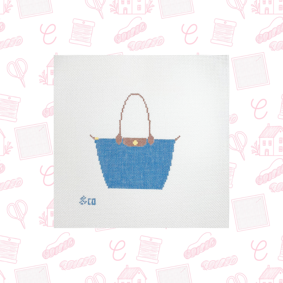 Longchamp Tote Bag Needlepoint Canvas, 18 Mesh, 4"x4.5" Design Size