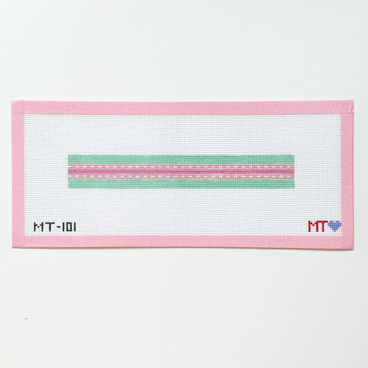 Beginner Dash Key Fob Needlepoint Canvas, Preppy Key Fob Needlepoint, 13 Mesh, 1.5”x9” Design