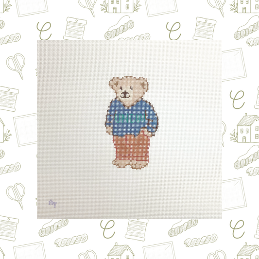 Seahawk NC College Bear Needlepoint Canvas, 18 Mesh, 2.5"x4" Design Size