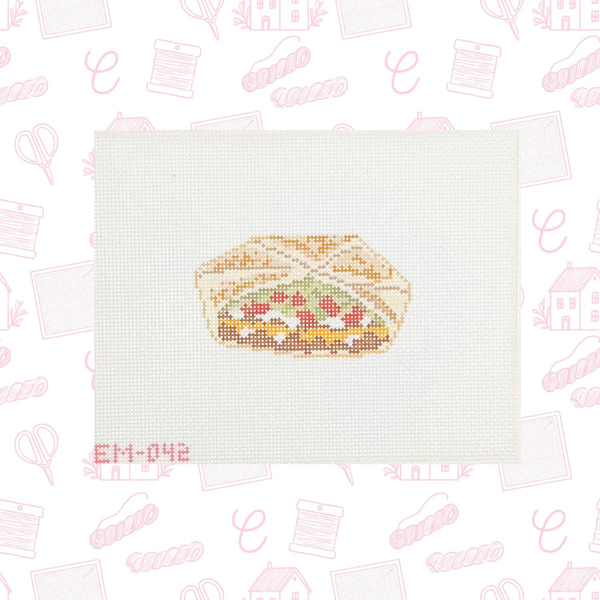 Crunch Wrap needlepoint Canvas, 18 Mesh, 1.8 x 3.2 inches Design Size