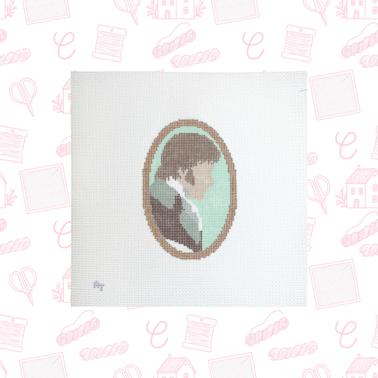 Mr. Darcy Frame Needlepoint Canvas, 18 mesh, 5"x3.5" Design Size