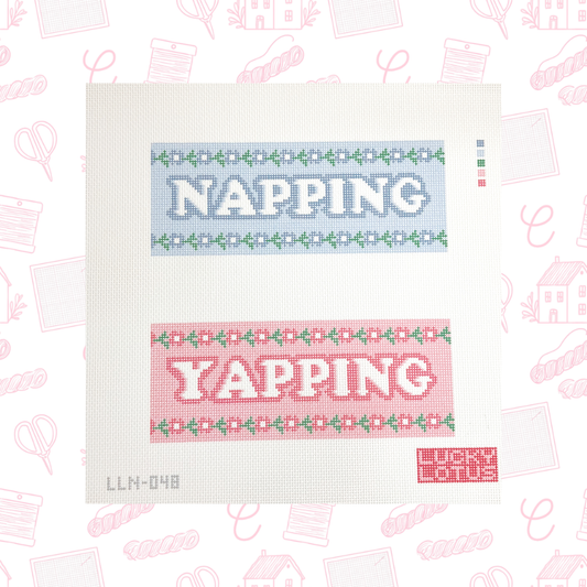 Napping Yapping Needlepoint Canvas, 13 Mesh, 9"x3.5" Size Per Design