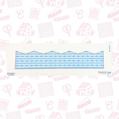 Blue Plaid Birthday Crown Needlepoint Canvas, 13 Mesh, 3.6" x 17.3" Design Size