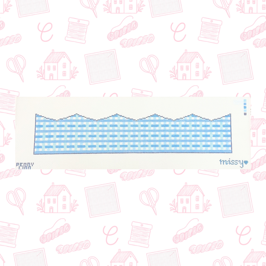 Blue Plaid Birthday Crown Needlepoint Canvas, 13 Mesh, 3.6" x 17.3" Design Size