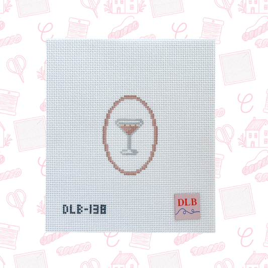 Mini Espresso Martini Needlepoint Canvas, 14 Mesh, 2.25 in x 3.25 in Design Size