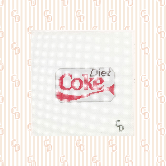 Diet Soda Can Needlepoint Canvas, 18 Mesh, ~3"x2" Design Size