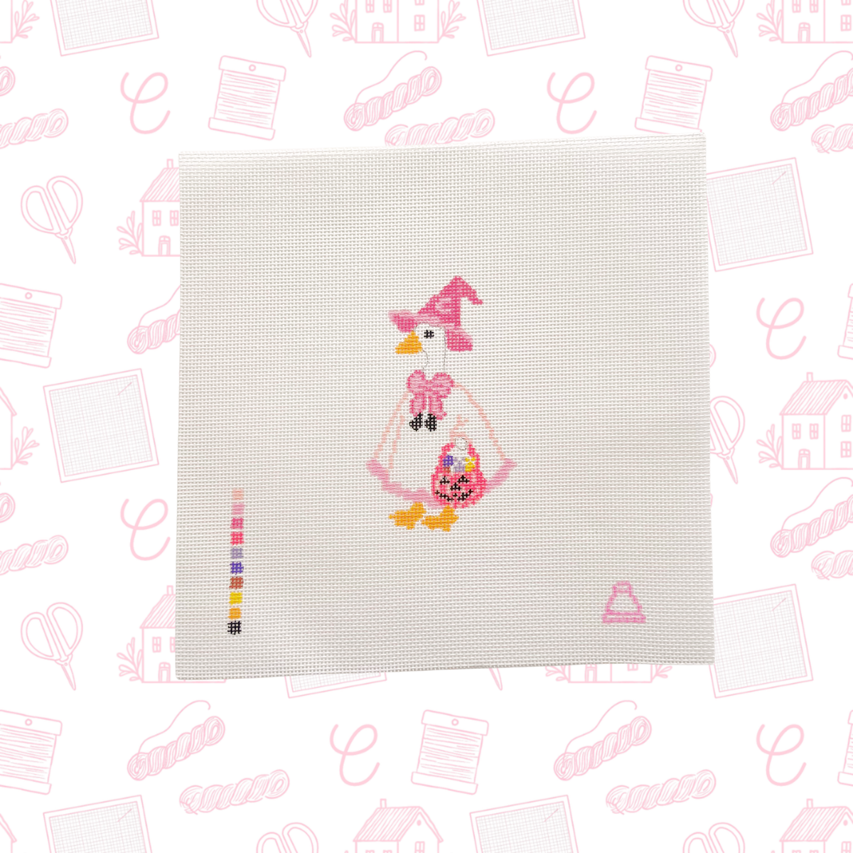 Ghost Goose Needlepoint Canvas, 18 mesh, 2.5"x5" Design Size
