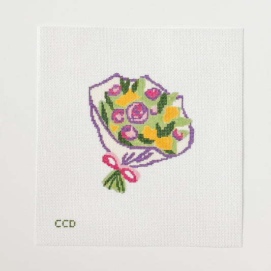 Flower Bouquet 18 Mesh Hand Painted Needlepoint Canvas