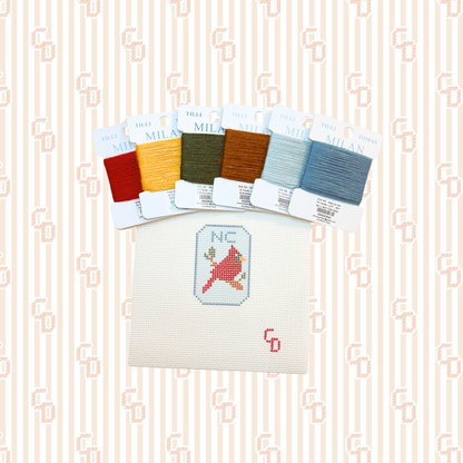 NC Cardinal Tile Needlepoint Canvas, 13 Mesh
